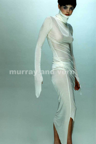 Sheer Cowl Dress
